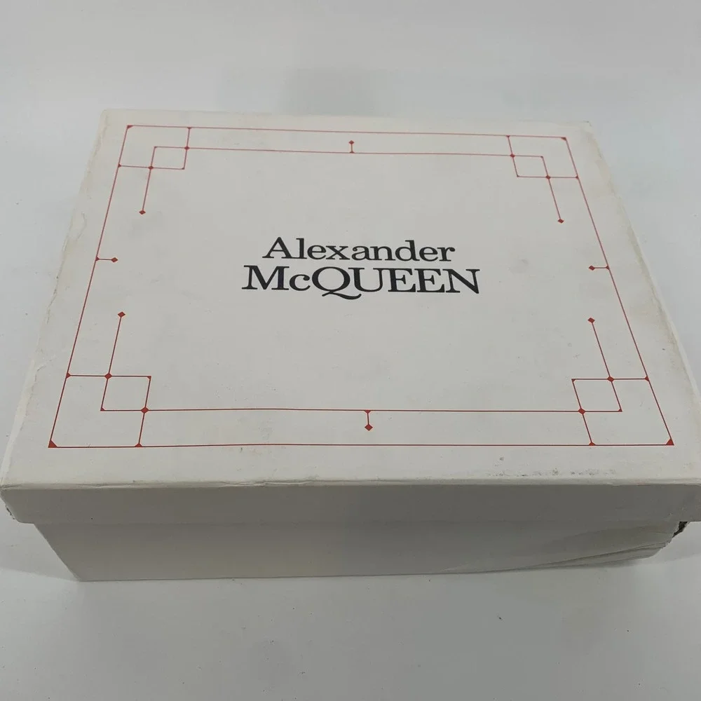 Alexander McQueen Womans 10 Oversized Silver Glitter Platform Sneakers 40